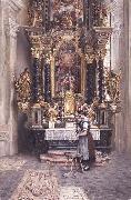 unknow artist Madchen vor dem Anna-Altar in der Stadtpfarrkirche in Rattenberg in Tirol, painting